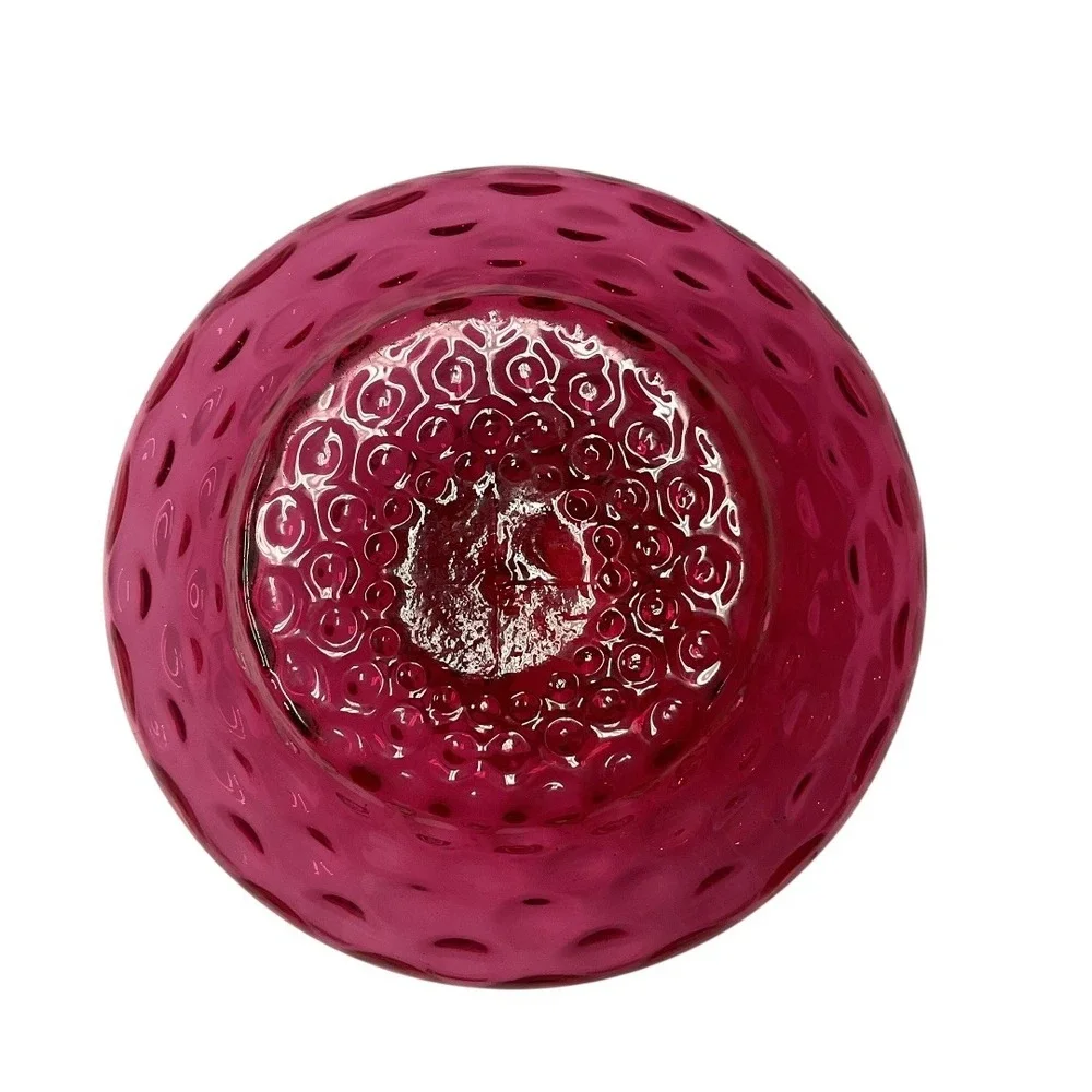 Vintage Fenton Cranberry Coin Dot/Dimple 6